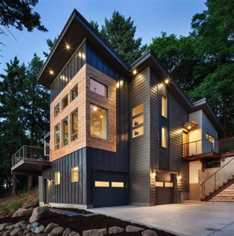 contemporary metal house|residential modern metal siding house.